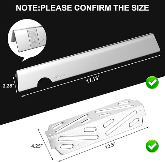 Uniflasy Grill Parts for Weber Genesis II E-410/E-415/E-435, Flavorizer Bars Heat Deflectors Replacements for Weber GS4 Genesis II LX E-440 66686 66041 66033, 17" Stainless Steel