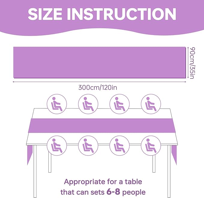 Lavender Purple Sheer Chiffon Table Runner 35x120 Inches for Wedding Bridal Shower Graduation Party Table Decor