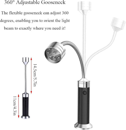 Grill Light Set, Grill Lights with Magnetic Base Flexible Gooseneck LED BBQ Lights with Storage Box for Grilling Camping 2 Pack