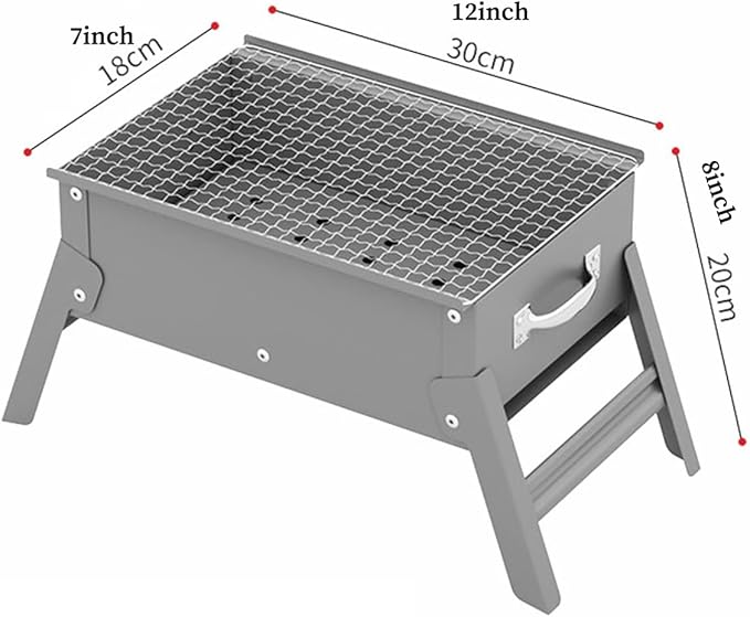 Portable Charcoal Small Grill, Portable BBQ Charcoal Grill for Fun, Small Capacitor Plug and Play ARITONI (Color: /Gray, Size: 50cm) (/Gray 30cm)