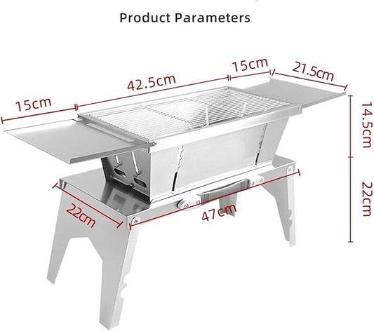 TOWINE Portable Charcoal Grills Multifunctional Barbecue Outdoor Barbecue Folding Portable Stainless Steel Carbon Grill Barbecue Grill Barbecue Grill for Outdoor Backyard Picnic Home