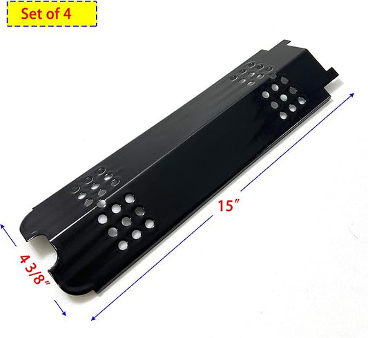 Parts DP166 4pk 15 inch Porcelain Steel Heat Plate for Charbroil 463436215, 463439914, 466334613, 466342014 463436213, G432-0096-W1, Heat Tent Shield Deflector for Kenmore 16113, 16115