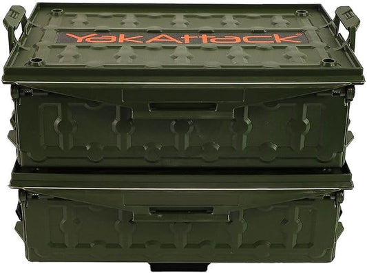YakAttack TracPak Combo Kit – Ranger Grey | 2 Stackable Storage Boxes + Quick Release Track Base | Fits MightyMount, GearTrac & Most Kayak Tracks | Space-Saving Fishing Storage | Compact Kayaking Box