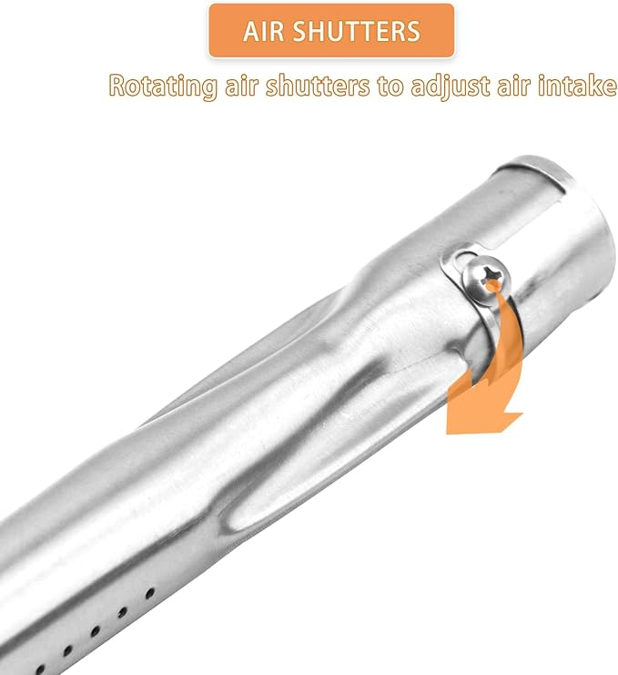 Grill Burner Tube, 4 PC Universal Stainless Steel Pipe Tube BBQ Gas Repair Parts Kits for Brinkmann, Charmglow, Uniflame and Outdoor Gourmet Grill Models, Grill Replacement for CTB3, 15 15/16"