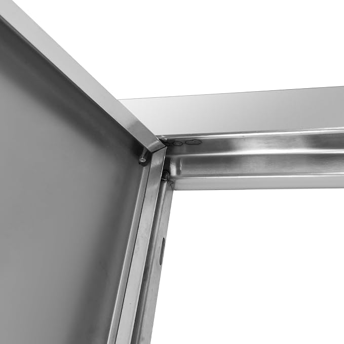 Outdoor Kitchen Door 24" W x 17" H Stainless Steel BBQ Single Access Door Flush Mount Vertical Wall Doors with Handle Suitable for Grilling Station Outside Cabinet Outdoor Kitchen