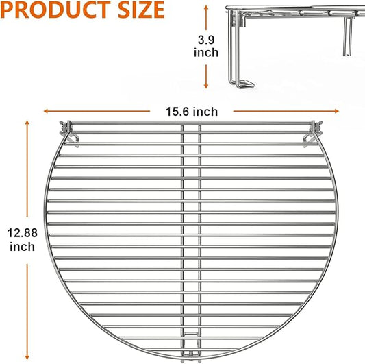 BBQ Future Grill Expander Rack for Big Green Egg Large & XL, Kamado Joe Classic Ceramic Grill, Char-Griller 18" Akorn, Weber Kettle Grill – Stainless Steel Cooking Grate & Grill Rack for Gas Grills