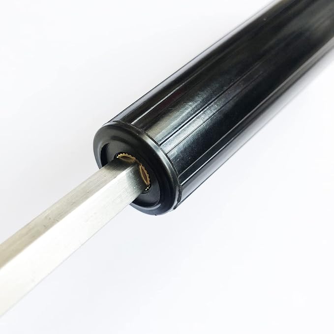 Premium Insulated Grill Rotisserie Spit Rod Handle with Ring, Thread Size M8, Fits: 5/16" 8mm Square Spit Rod