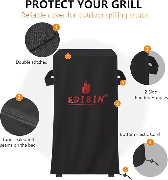 Smoker Cover Fit for East Oak Ridgewood Pro 30" Electric Smoker, Waterproof BBQ Grill Cover Smoker Covers-20 D x 20" W x 45" H