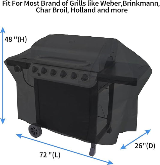 NEXCOVER 72 Inch Grill Cover - 600D Heavy Duty Waterproof and Weather Resistant BBQ Cover for Weber, Char Broil, Nexgrill, Holland - Fade Resistant, Black