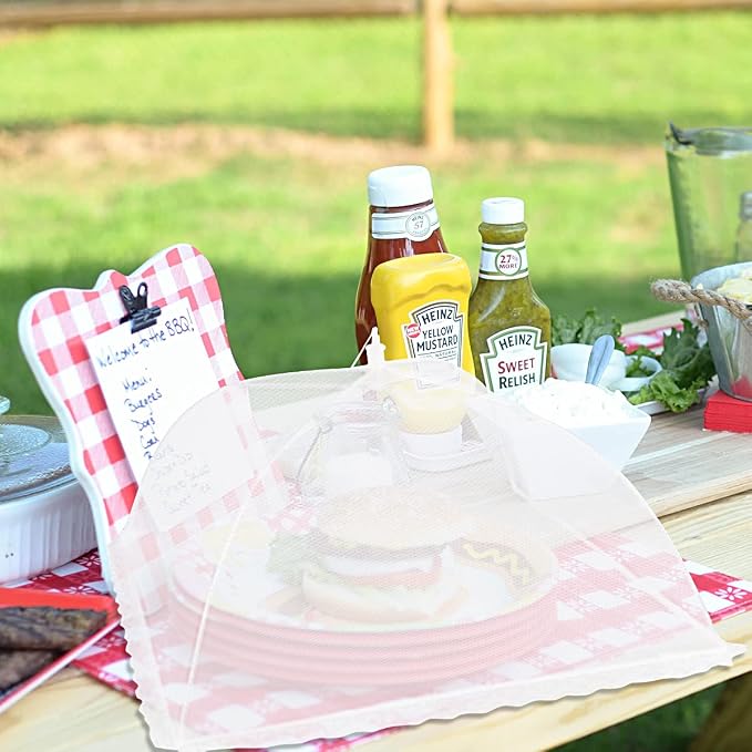 (3Pack) Pop-up Picnic Food Tent Covers, 17x17Inch Foldable Mesh Screen Food Covers for Outdoors, Reusable Food Cover Net Keep Out Flies, Mosquitoes…