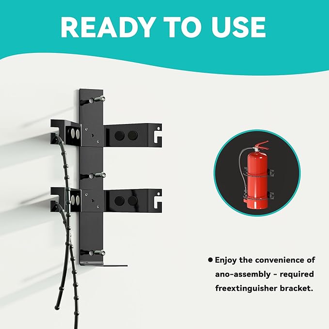 Premium Fire Extinguisher Mount Bracket - Supports up to 10 lbs, Heavy-Duty & Easy Installation - Ideal for Home, Truck, RV, Boat, Marine & Commercial Use - Black
