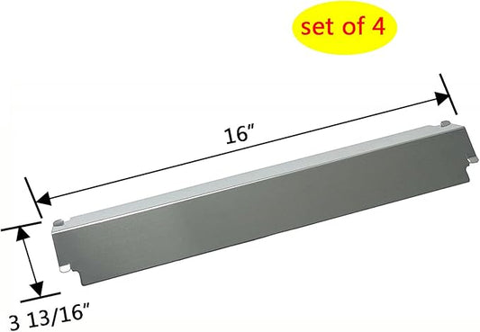 Parts DP126 (4-Pack) Stainless Steel Heat Shield/Heat Plates 16" x 3 13/16" Replacement for Charbroil, Thermos, Gas Grill Models (Stainless Steel)