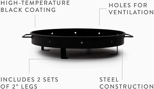 Barebones Cowboy Grill Charcoal Tray - Outdoor Cooking and Camping - Perfect Fire Pit BBQ for the Backyard or Campground Grill - Fireplace Outdoor Cooking