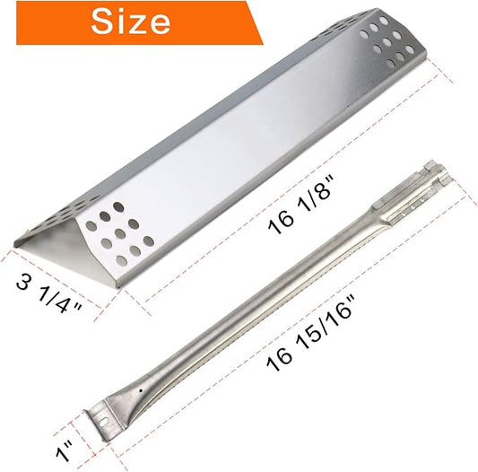 Repair Kit Replacement Parts for Jenn-Air 720-0709, 720-0709B, 720-0720, 720-0727, 730-0709, Members Mark 720-0709B and Other Gas Grill Models, Heat Plate Tent Shield and Burner Tube, 5 Pack