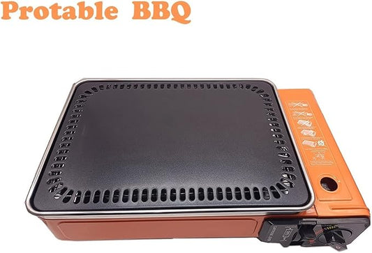 Portable BBQ Stove Grill Folding Charcoal Grill Outdoor Stainless Steel BBQ Grill Camping Cooking Picnic Barbecue Tools (Color : Orange)