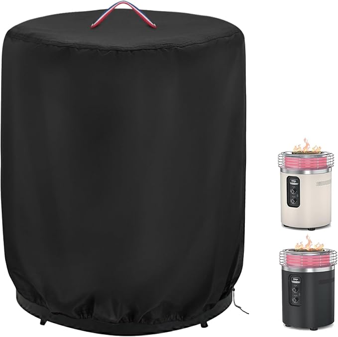Fire Pit Cover for Ninja Fireside 360 Outdoor Heater,600D Waterproof Heavy Duty Firepit Cover,Windproof Outdoor Fireplace Cover with PU Coating,22" D x 29" H