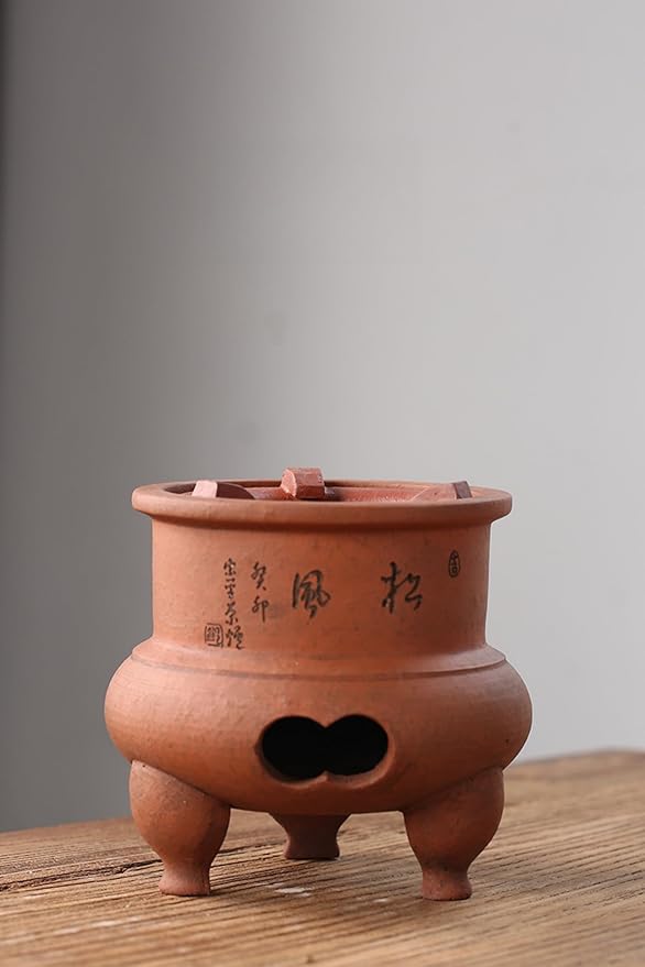 Chaozhou Imperial Kiln rare red clay charcoal stove Tea set Kung Fu Tea stove Outdoor Heating stove Barbecue oven Clay stove (old rock clay charcoal stove)