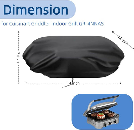 14 Inch Mini Gas Grill Cover for Cuisinart Griddler Indoor Grill GR-4NNAS | 14x12x7,Waterproof Dustproof Heavy Duty Oxford Fabric