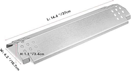 Uniflasy Grill Heat Plates Replacement Parts for Nexgrill 720-0830H, Stainless Steel Heat Tents, Burner Cover, Flame Tamer, Heat Shield for Home Depot Nexgrill 4 Burner 720-0830H, 14.6 Inch