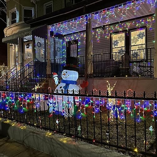 YEGUO 66ft 800 LED Christmas Lights Outdoor Waterproof, 160 Drops Christmas Icicle Light Indoor, 8 Modes Icicle Xmas Lights with Memory Timer(Multicolor)
