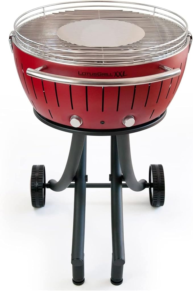 LotusGrill Barbecue Smokeless Grill Bundle with Grill Stand for Safe, Fun and Fast Grilling