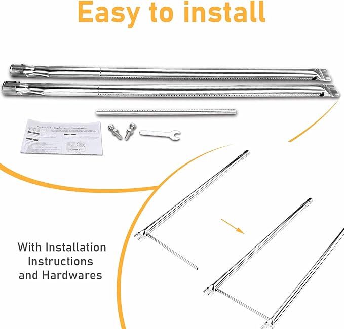 Uniflasy 7507 Grill Replacement Part Kit for Weber Genesis Silver A, Spirit 200 Series, Spirit 500, Spirit E-210, Spirit E-200, S-200, S-210 7507 Grill Burner Tube Set with 7535 Flavorizer Bar, 7534