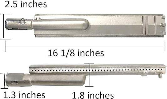 HONSIN 4 Set Heavy Duty Cast Stainless Steel Grill Burners for Bull, Premium Outdoor BBQ Gas Grill Burner Replacements for Bull, Cal Flame, Blaze, Aussie, Bakers & Chefs, Thermos Turbo CharBroil
