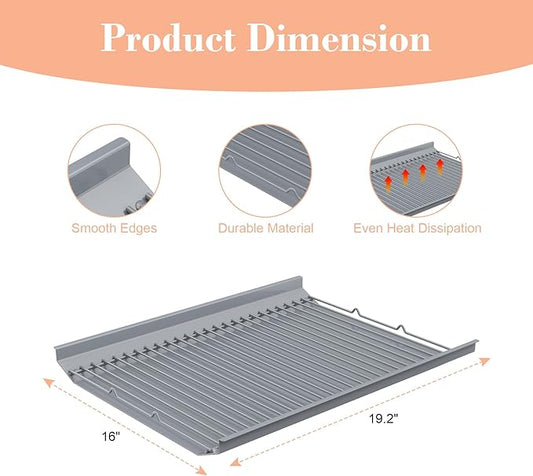 19.2 Inch Ash Pan Replacement Parts for Nexgrill 810-0025 Charcoal Grills, Heavy Duty Steel Gray Coating Ash Pan/Drip Pan for Nexgrill Charcoal 22inch Grills 810-0025,19.2" Drip Pan