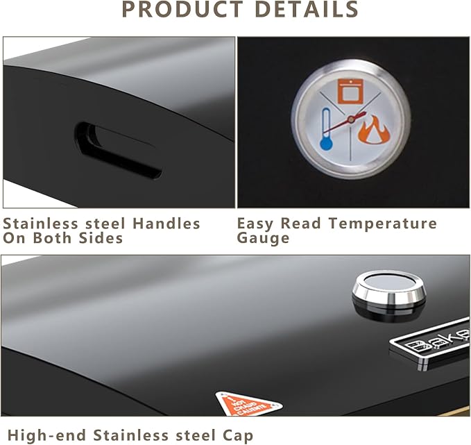 BakerStone Outdoor Pizza Oven, Propane Gas Pizza Oven for Grill 5-Sided Stone Baking Chamber, Portable Pizza Oven Box Kit with Wood Pizza Peel, Turning Peel, Dust Cover, Original Series