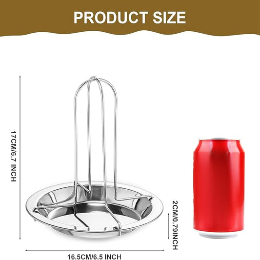 6 Pack Beer Can Chicken Holder Stainless Steel Chicken Roaster Rack Whole Chicken Roaster Stand with Pan Beer Butt Vertical Chicken Stand for Grill Oven Smoker Camping Home BBQ