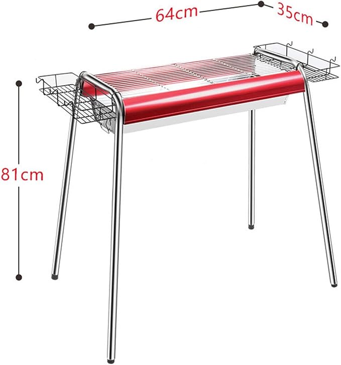 Portable Charcoal Grill for Camping BBQ Grills Outdoor Barbecue Grill, Adjustable Height Stand, Easy Carry for Picnic Travel Cooking Roast Meat Frying, Charcoal Grills BBQ,A-1