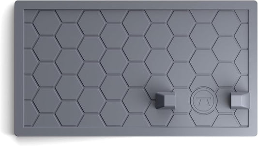 Outset Grill Mat Utensil Holder with Tong Station, 9.5" x 6", Silicone, Black