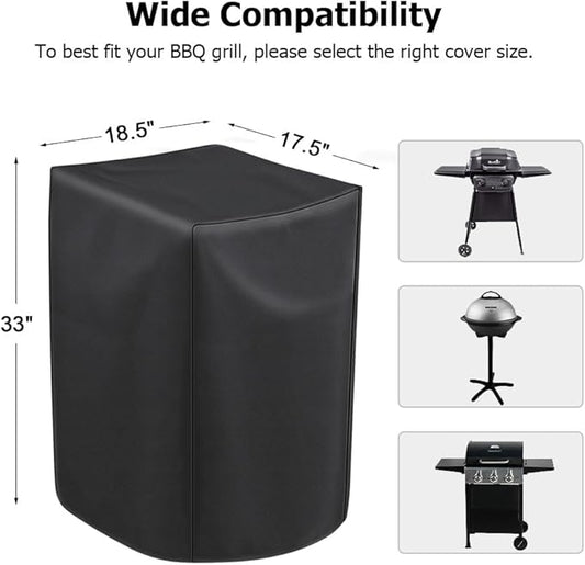 iCOVER 30in Electric Smoker Cover, Waterproof for Masterbuilt, Charbroil, Dyna Glo and More 30-Inch Vertical Smokers 18.5 L x 17.5 W x 33 H