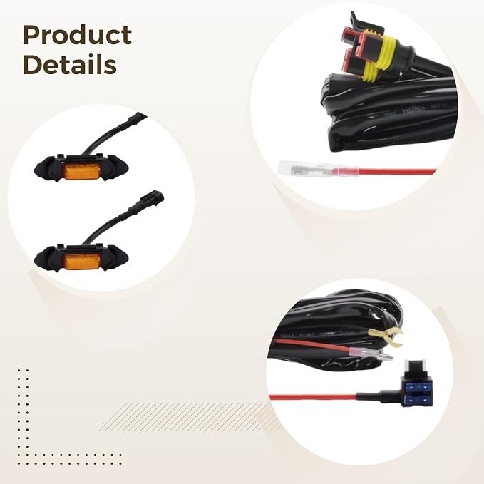 4 Pcs RAV4 Front Grille Lights, Amber LED Style Lights, ABS Grille Marker Lamps, No-Damage Easy Installation, Accessories for Toyota