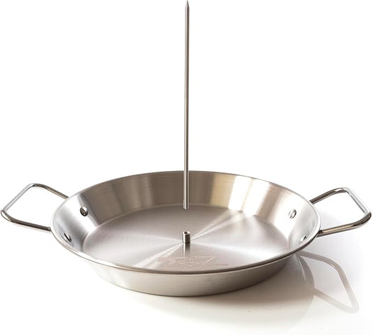 W.xZQ inc Al Pastor Vertical Skewer for Grill or Oven Stainless Steel includes 3 Removable Spikes (8", 10", 12") & Silicone Oven Mitts