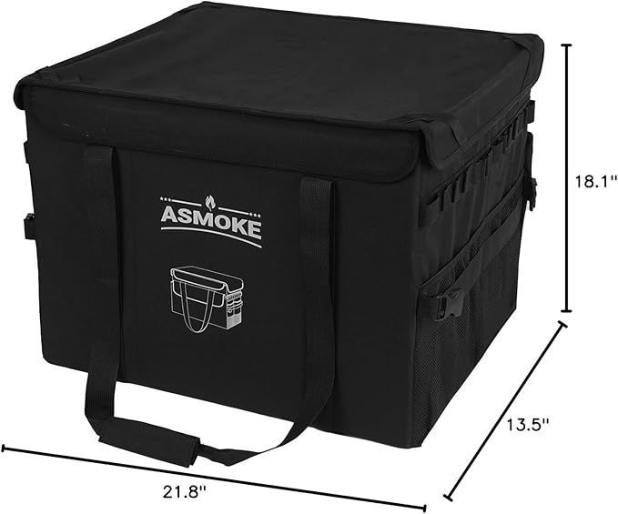 ASMOKE Essential Storage Bag - Custom Fit Grills & BBQ Accessories, Weather-Resistant, Multi-Compartment Design with Carrying Handles, Foldable for Compact Storage
