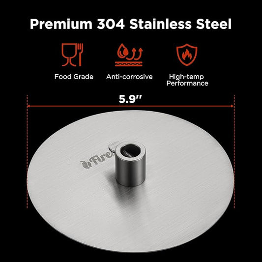 TURBRO Universal Grill Rotisserie Gyros Disc, 304 Stainless Steel, Fits 1/2” or 3/8" Hexagon, 3/8" or 5/16" Square Spit Rods, Compatible with Most Grills, for Outdoor BBQ, Set of 2 Discs