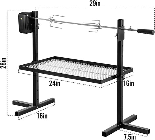 Grill Rotisserie Kit BBQ Rotisserie Kit For For Outdoor Camping Party DC 3V Motor And Height Adjustable Universal Roaster Stand