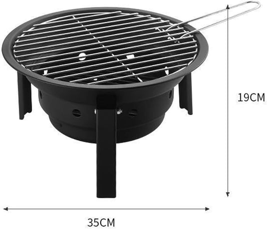 Charcoal Grills Outdoor Barbecue Portable Folding Charcoal Fire Household Small Barbecue Round Camping Courtyard Barbecue Grill Outdoor Grill