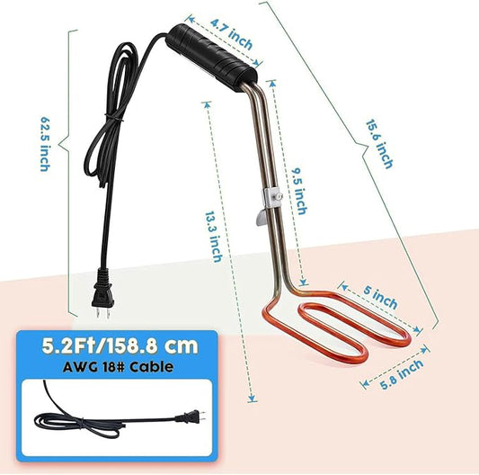 Electric Charcoal Starter Lighter for Grill – 700W Fire Lighter for BBQ Grill Fireplace Smoker Campfires Coal Quick Ignite Briquettes | Stainless 304 Steel Heat Element Coils with 5ft Power Cord