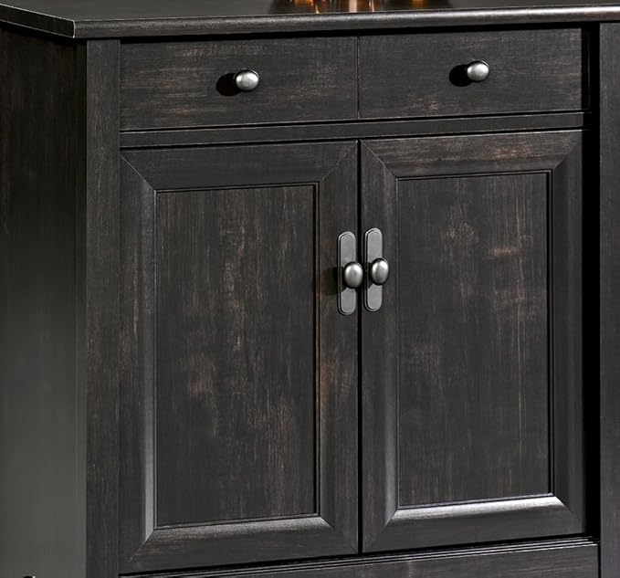 Sauder Edge Water Utility Stand, Versatile Storage Solution, Ideal Home Storage Cabinet - Estate Black Finish