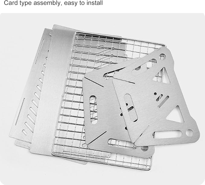 Barbecue Grill, Portable Folding Charcoal Grill, Small Stainless Steel BBQ Grill, Foldable Charcoal Barbecue Desk Tabletop for Outdoor Picnic Garden Camping, 2-3 People Available ( Size : Small )