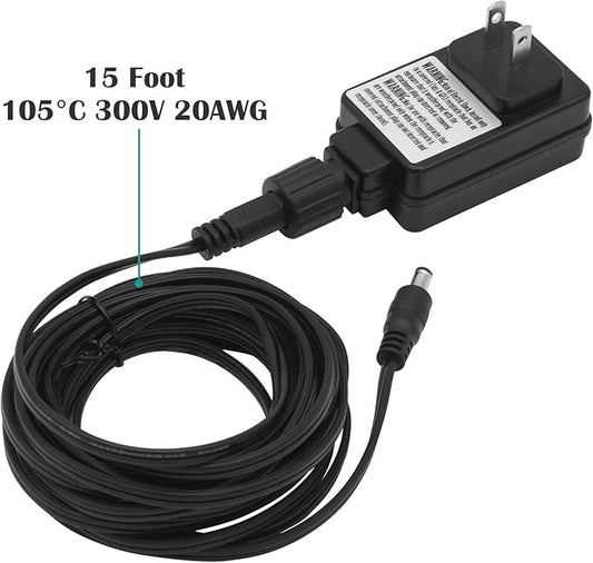 Power Adapter Replacement Part 9004190216 for Masterbuilt Gravity Series 560/800/1050 XL Digital Charcoal Grill and Smoker, Supply with 15 FT Long Cord