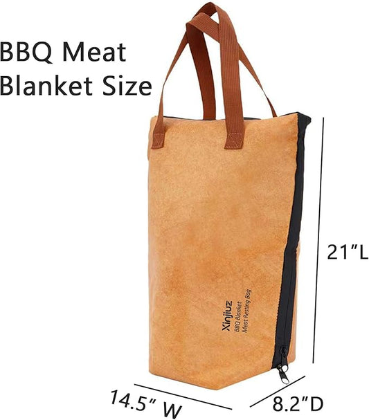 BBQ Blanket for Resting Meat, Reusable Smoke Grilling Resting Bags, Large Capacity Meat Resting Blanket for Brisket/Pork Shoulders/Turkeys, Xmas Gift for Men BBQ Lovers (Regular 21in)