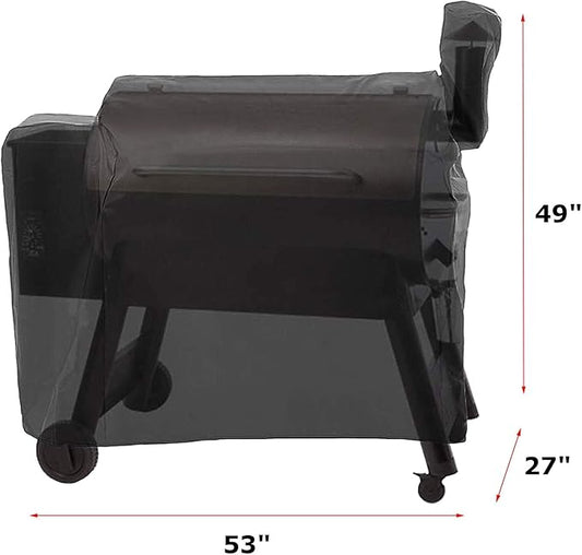 Pellet Grill Cover for Traeger Pro 34/780, BBQ 075, Z Grills 700/550 Series, Traeger Texas Elite 34 Grills, Heavy Duty Waterproof Outdoor Full Length Grill Cover, 53" L x 27" W x 49" H