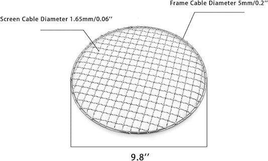 Multi-Purpose Barbecue Net,BBQ Net for Grilling,SUS304 BBQ Grill Mesh, Round Barbecue Wire Rack,BBQ Rack/Grate/Steam Mesh for Camping Charbroil Outdoor Barbeque Backyards