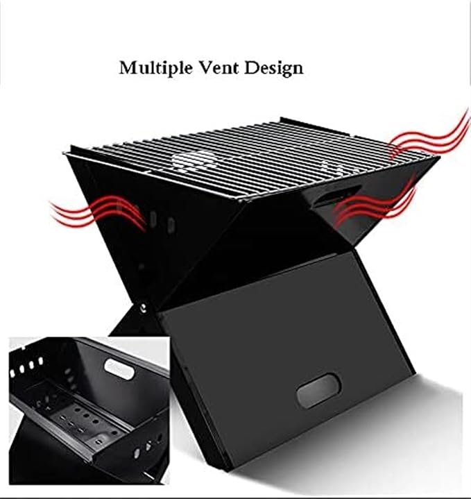 Foldable and Portable Outdoor Folding Charcoal Grill Portable Barbecue Lightweight Table For Camping Heat Resistant