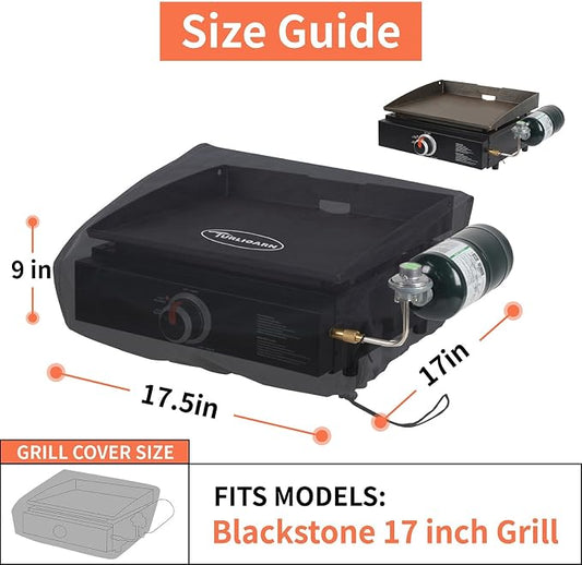 Designed for the Blackstone 17-inch Grill, This Dedicated Cover for the Blackstone 17-inch Heavy-Duty Grill is Made of 600D Oxford Fabric and Provides Waterproof Protection