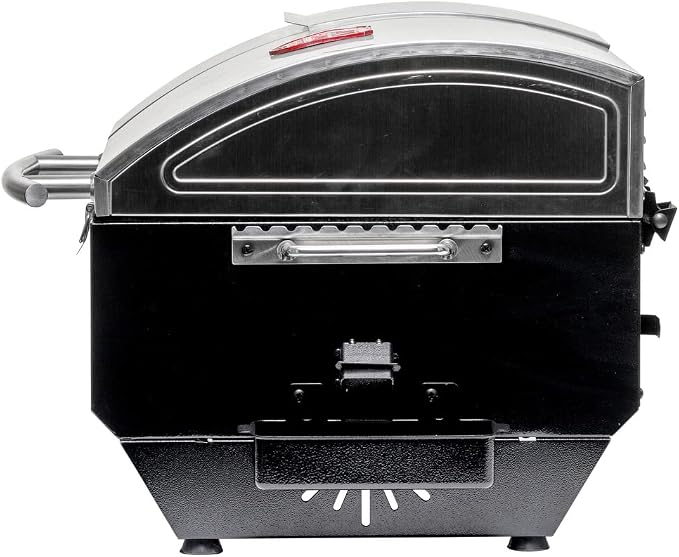 USSC Grills USG295SS Stainless Steel Portable Tabletop Wood Pellet Grill,silver,black