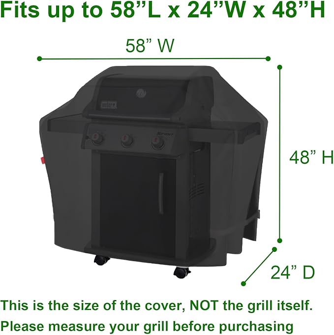 Outdoor Grill Cover for Master Cook 4-Burner Gas Grill, Broil King: Regal S 420 & 490,Signet 400,Crown 420 & 410,Crown S 440 & 490, Char-Broil: Pro Series 463365124 & 463366724 3-Burner Grill 58"